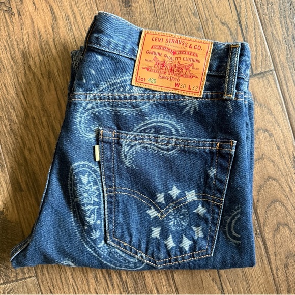 Levis Premium Lot 420 Snoop Dog Edition 501 Unreleased 30 x 32 Paisley Print - Picture 3 of 15